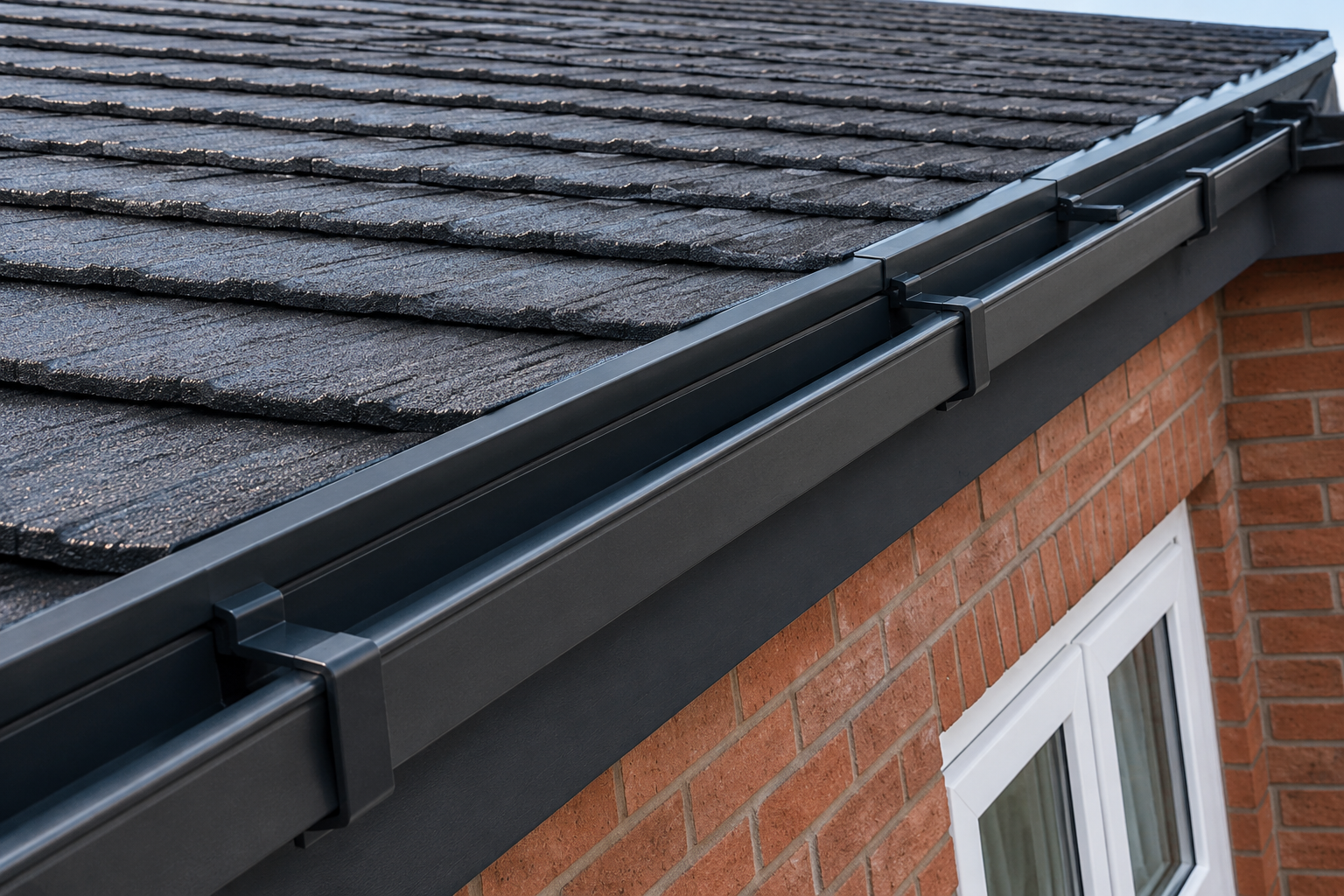 Post-clean gutter verification showing completely cleared channel