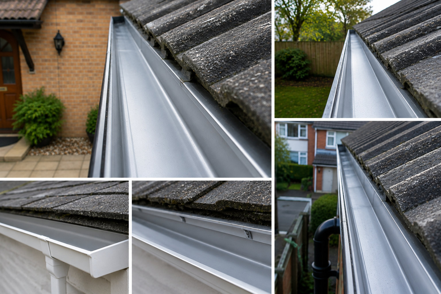 Post-clean gutter verification showing completely cleared channel